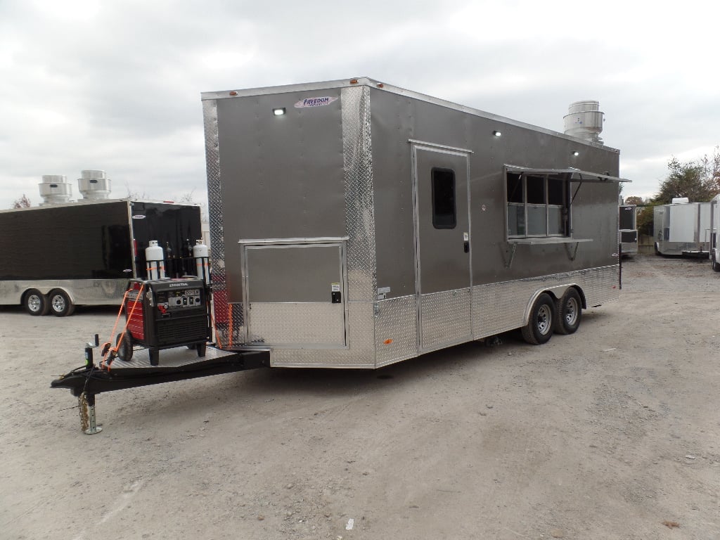 8.5' x 20' Light Pewter Concession Food Trailer With Appliances