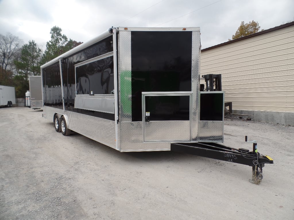 8.5' x 24' Black Concession Food Trailer With Appliances