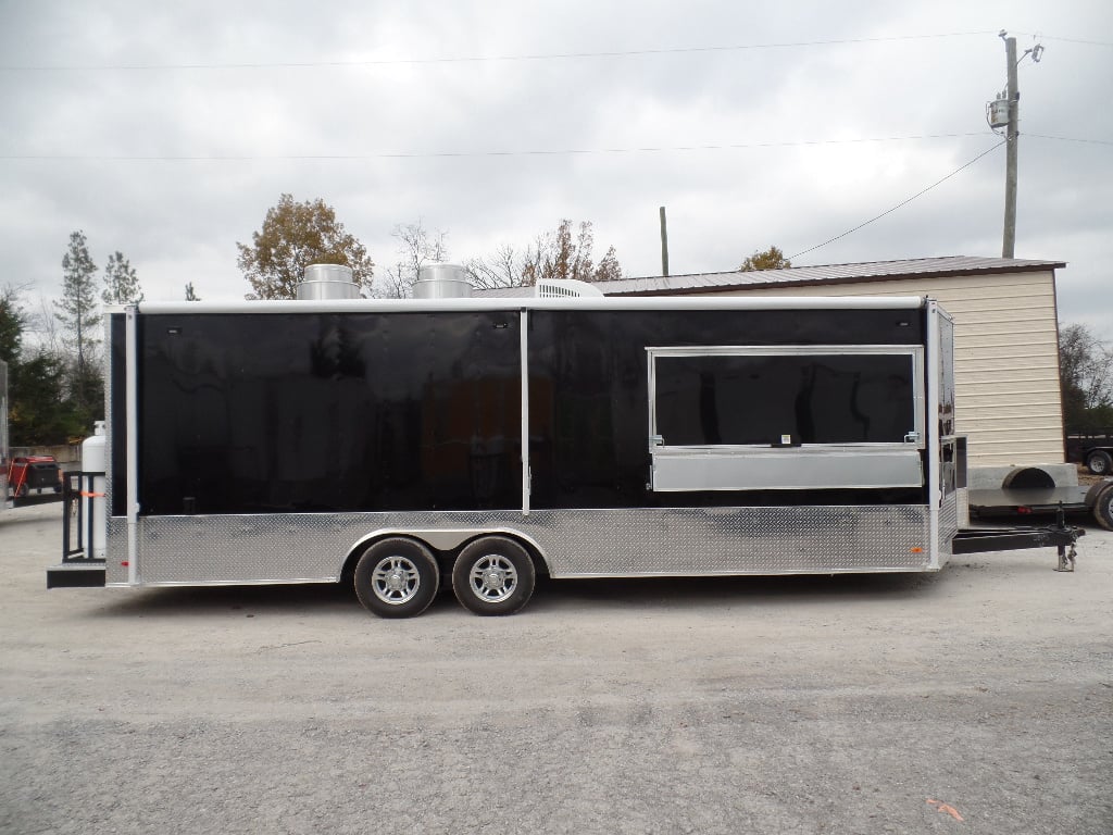 8.5' x 24' Black Concession Food Trailer With Appliances