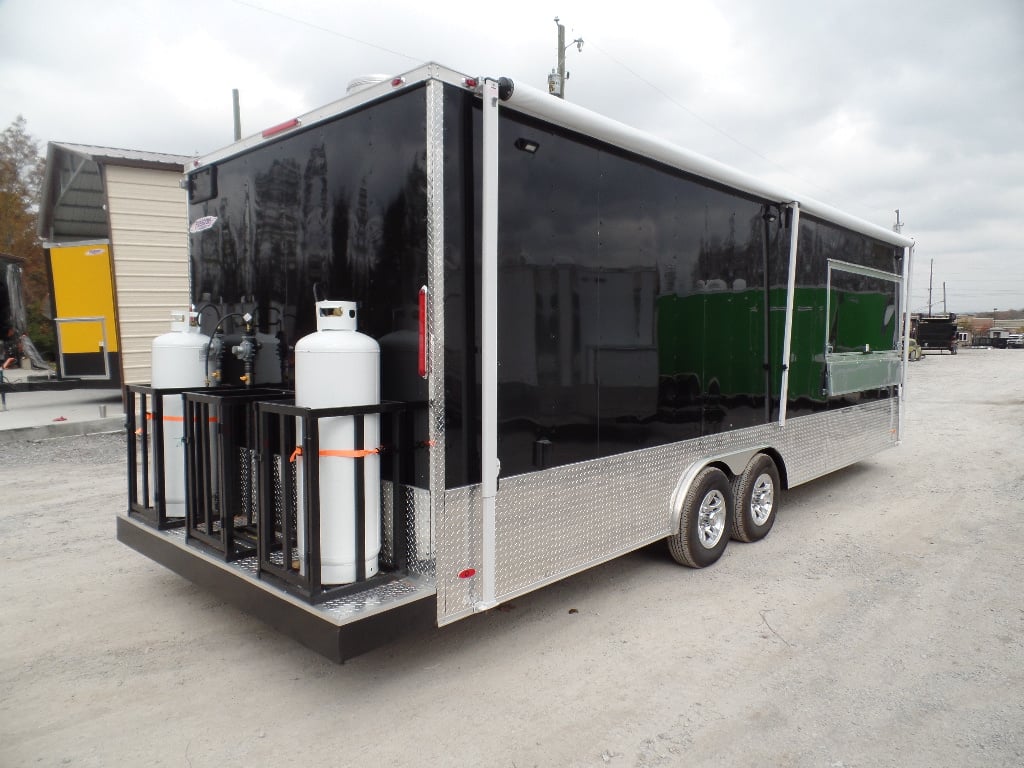 8.5' x 24' Black Concession Food Trailer With Appliances