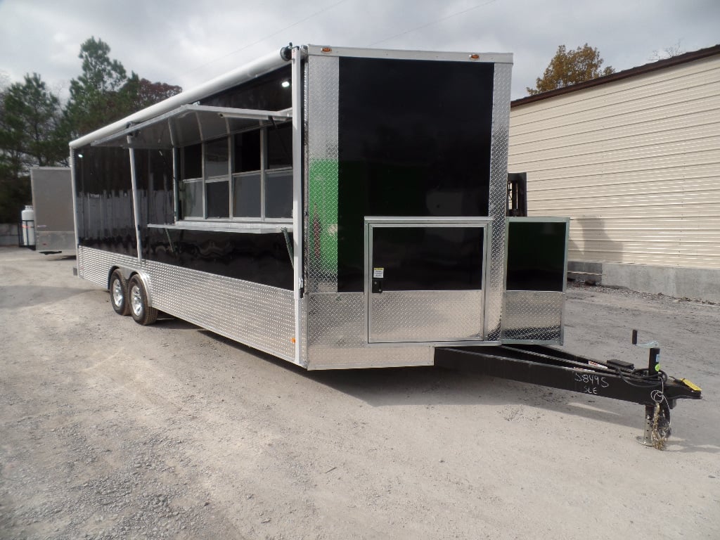 8.5' x 24' Black Concession Food Trailer With Appliances