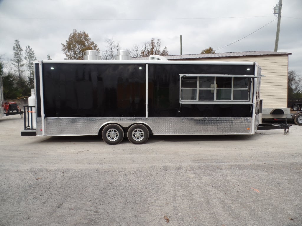 8.5' x 24' Black Concession Food Trailer With Appliances