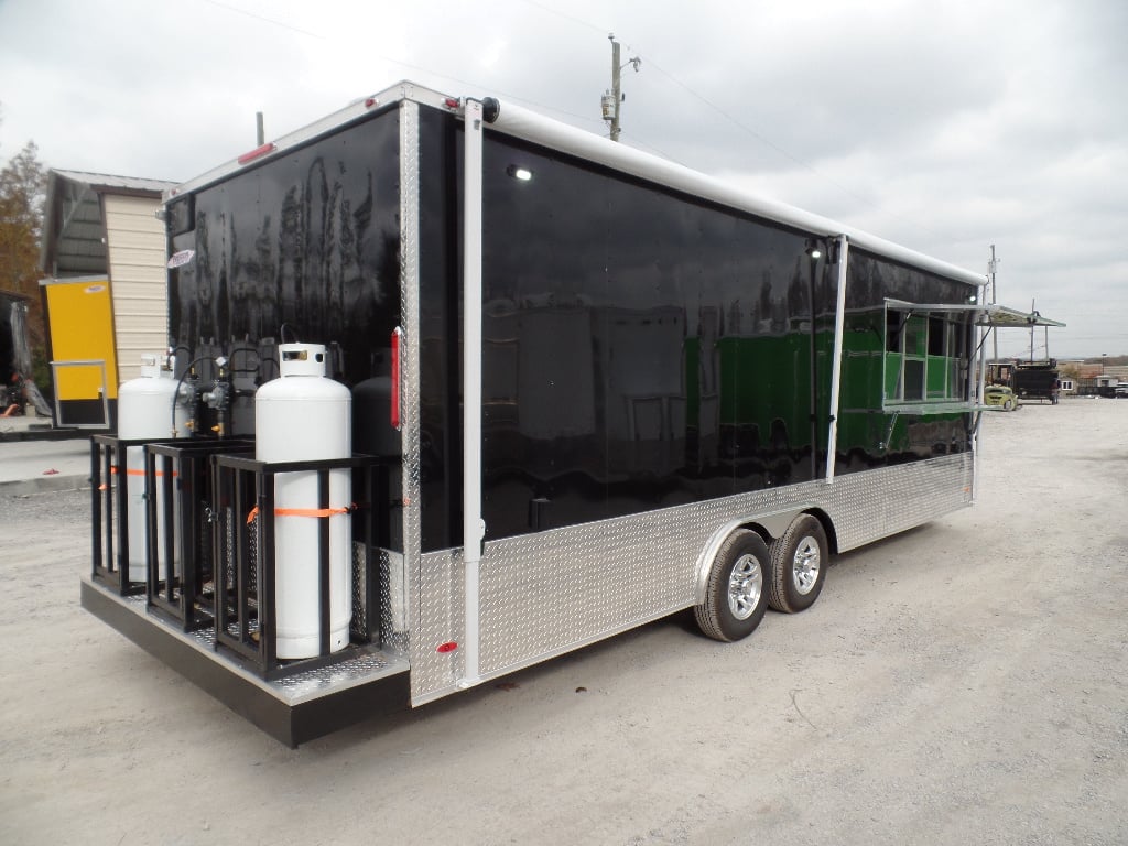 8.5' x 24' Black Concession Food Trailer With Appliances