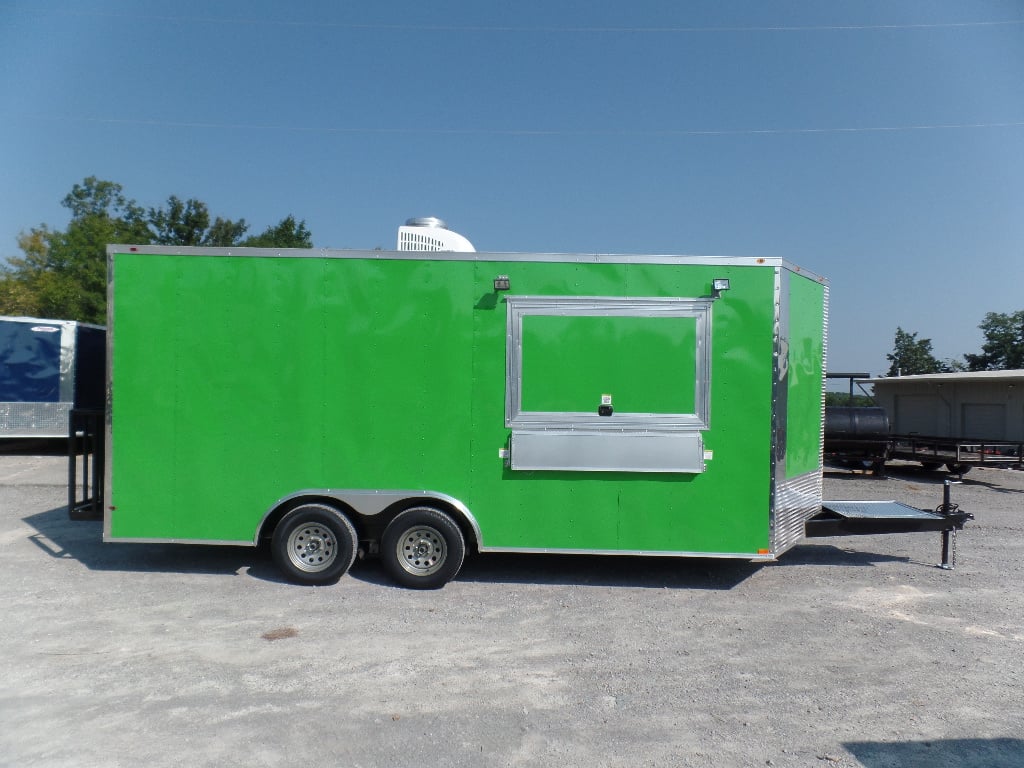 Concession Trailer 8.5' x 18' Lime Green Food Event Catering