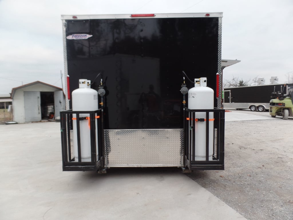 8.5' x 16' Black Catering Concession Food Trailer With Appliances