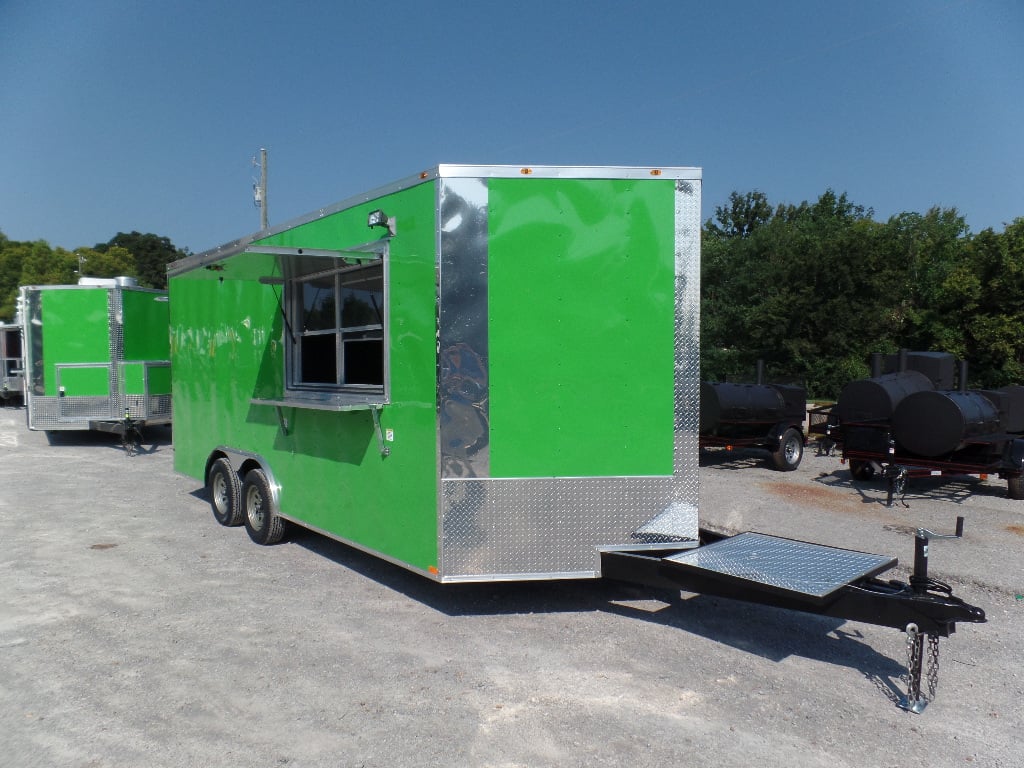 Concession Trailer 8.5' x 18' Lime Green Food Event Catering