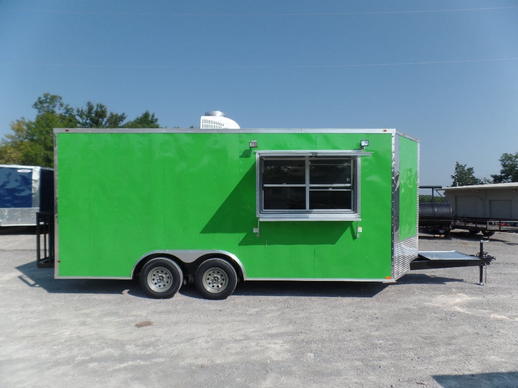 Concession Trailer 8.5' x 18' Lime Green Food Event Catering