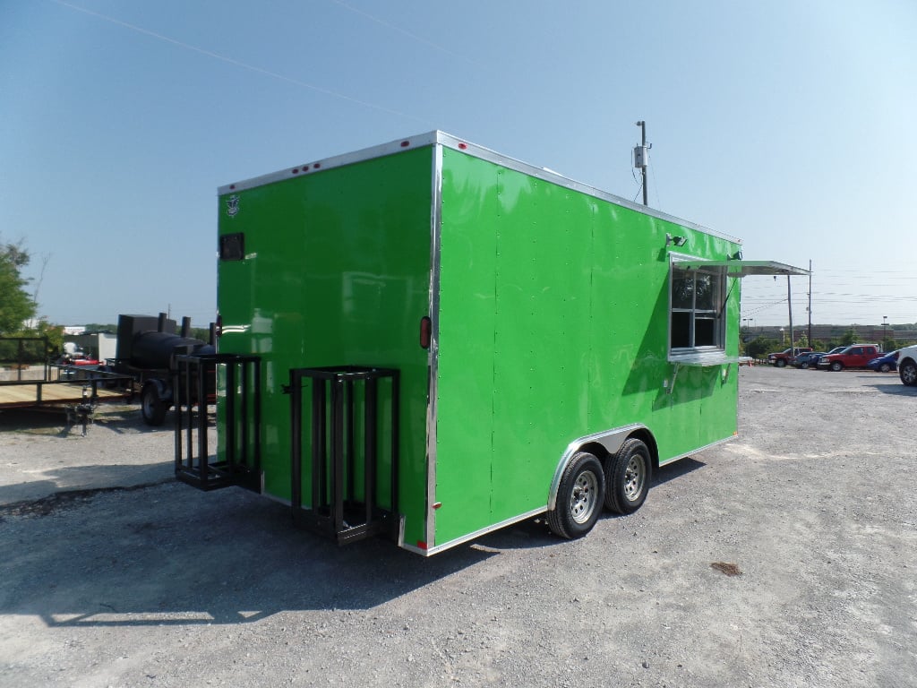 Concession Trailer 8.5' x 18' Lime Green Food Event Catering