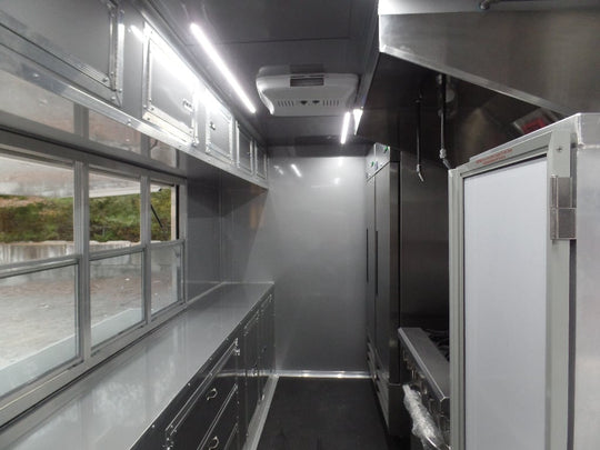 8.5' x 16' Black Catering Concession Food Trailer With Appliances