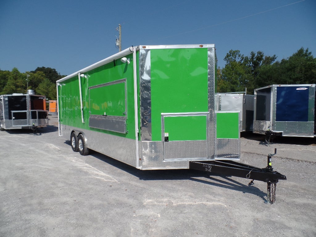 8.5' x 24' Concession Trailer Food Electric Green Event Catering