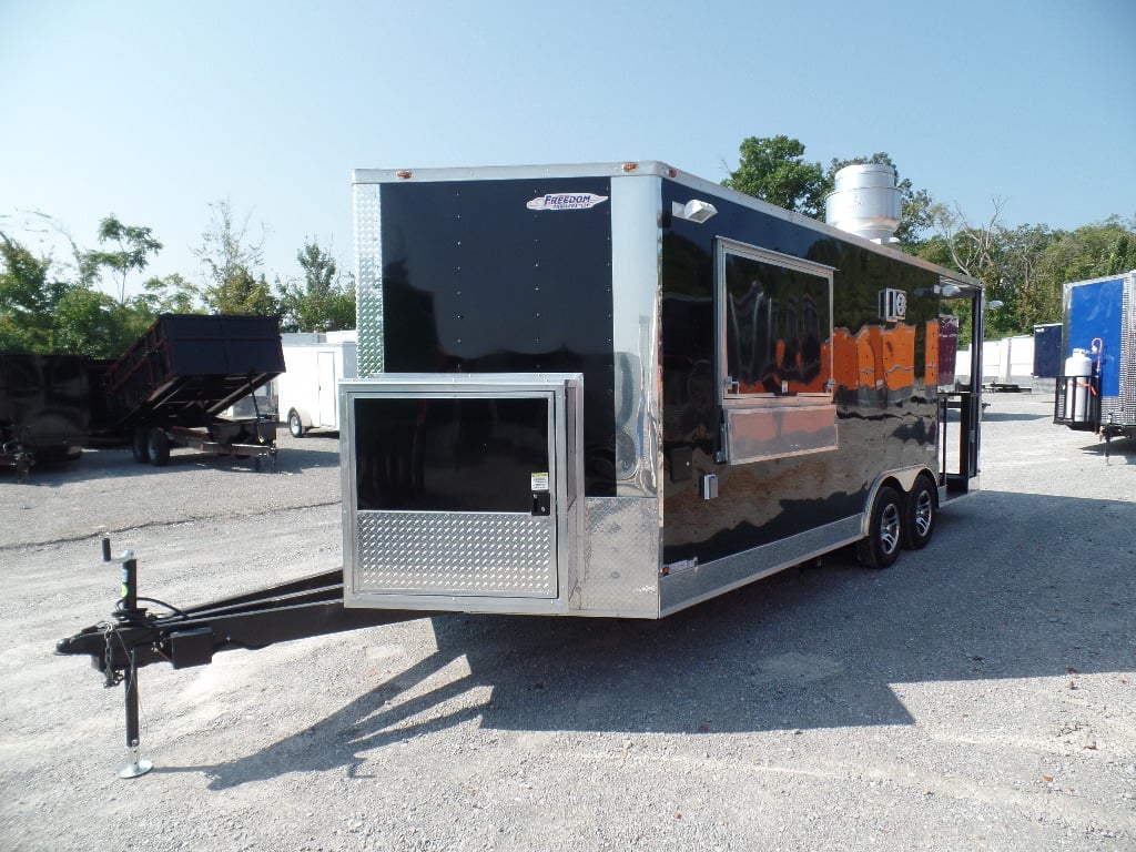 8.5' x 20' Concession Food Trailer Black BBQ Event Catering