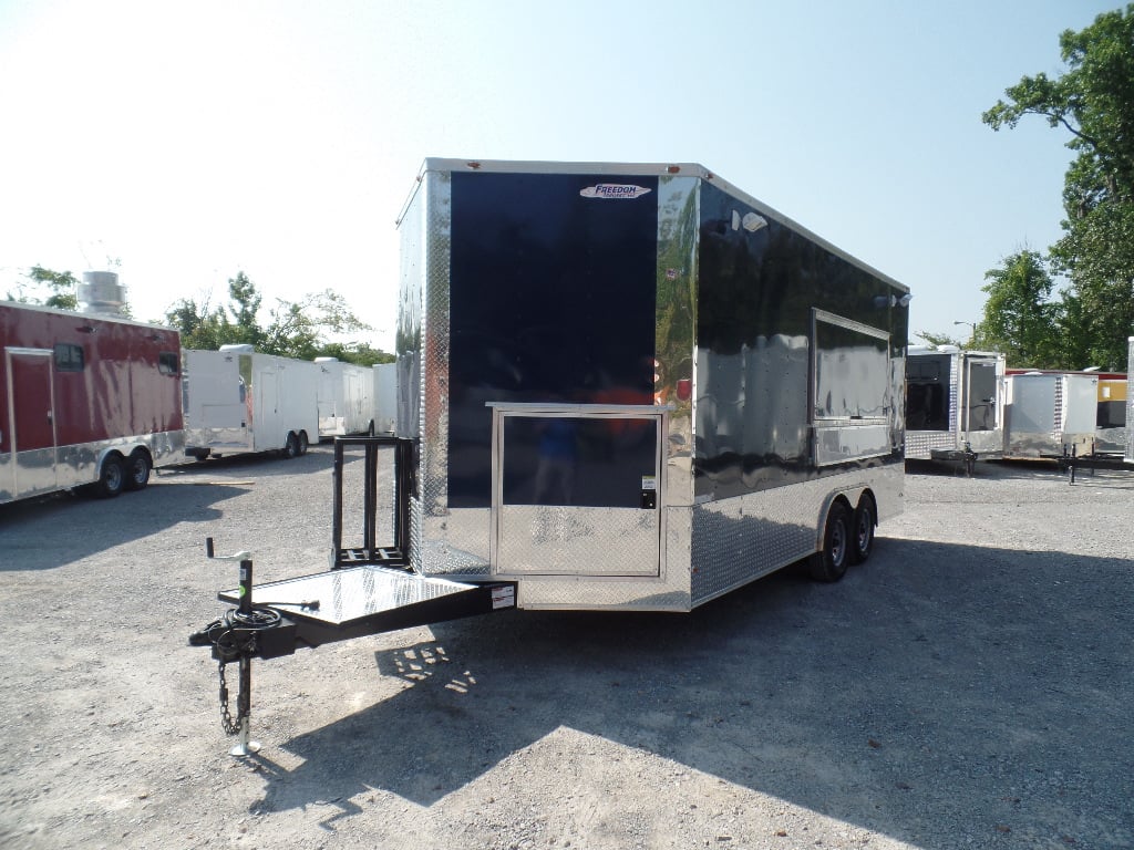 8.5' x 18' Concession Food Trailer Indigo Blue Event Catering