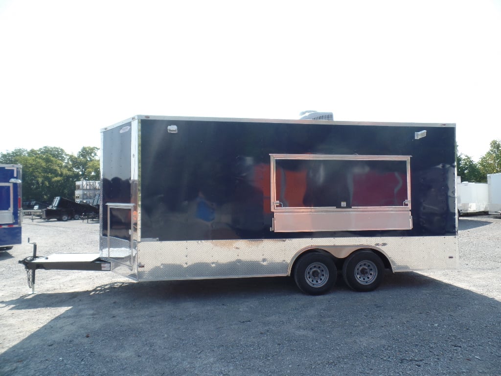 8.5' x 18' Concession Food Trailer Indigo Blue Event Catering