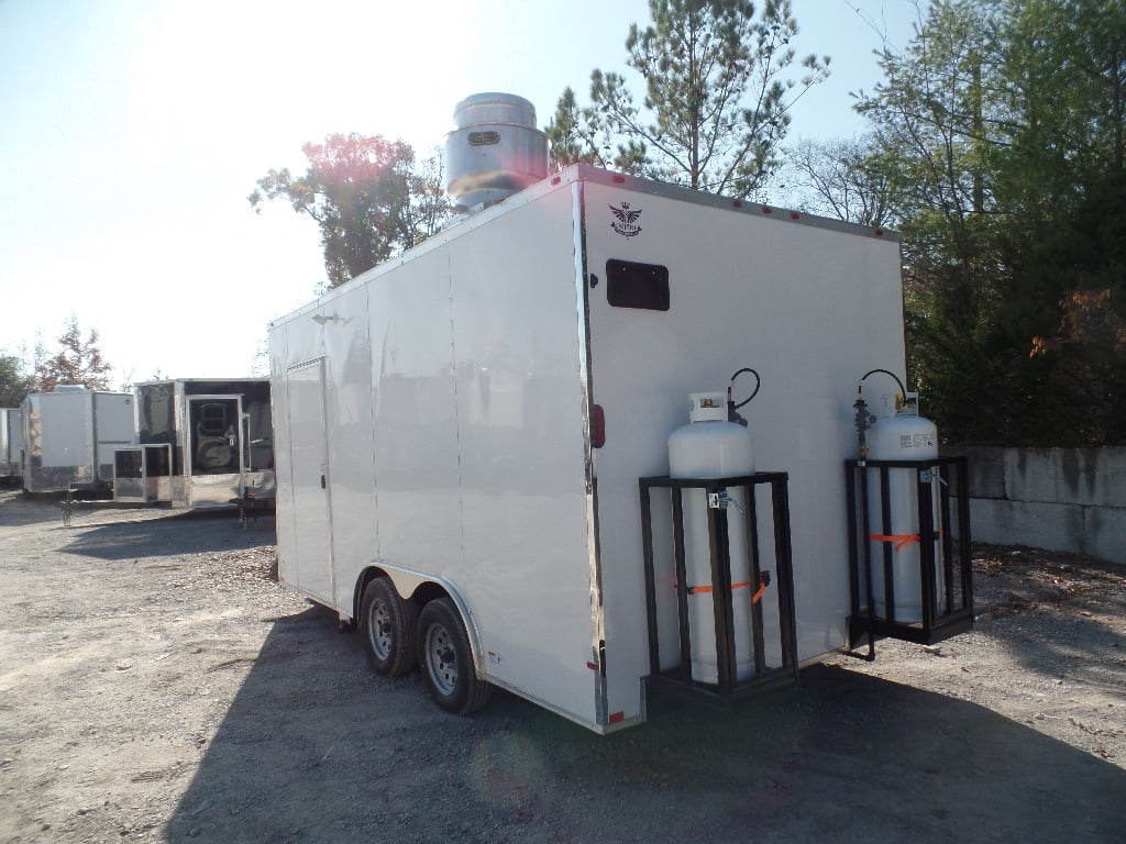 8.5' x 16' White Concession Food Trailer With Appliances