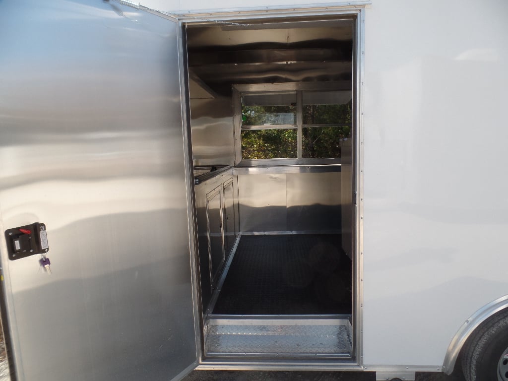 8.5' x 16' White Concession Food Trailer With Appliances