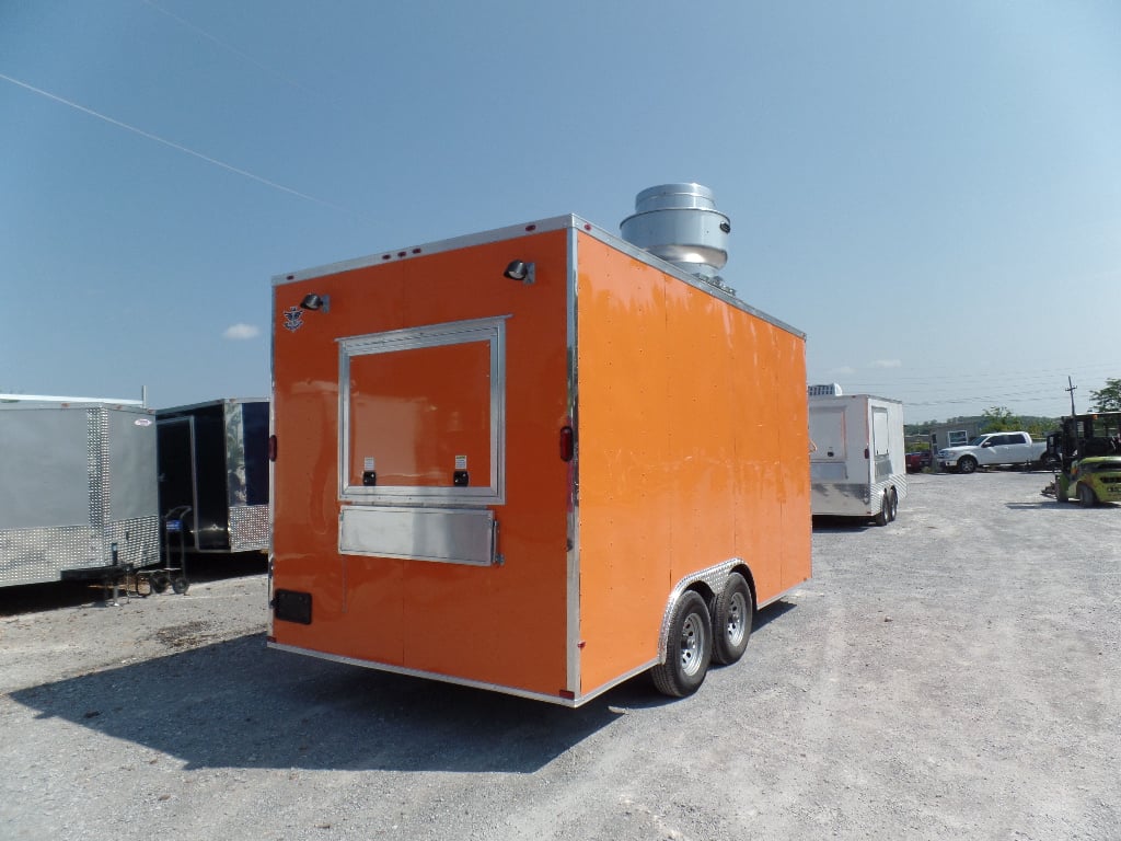 Concession Trailer 8.5' x 16' Orange Food Event Catering