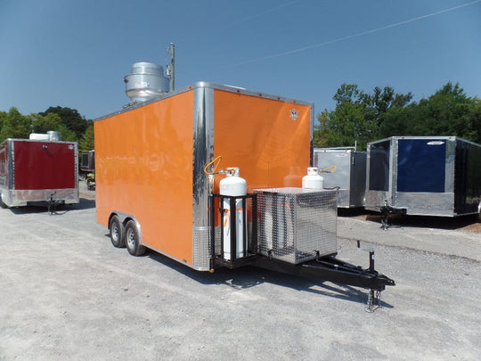 Concession Trailer 8.5' x 16' Orange Food Event Catering