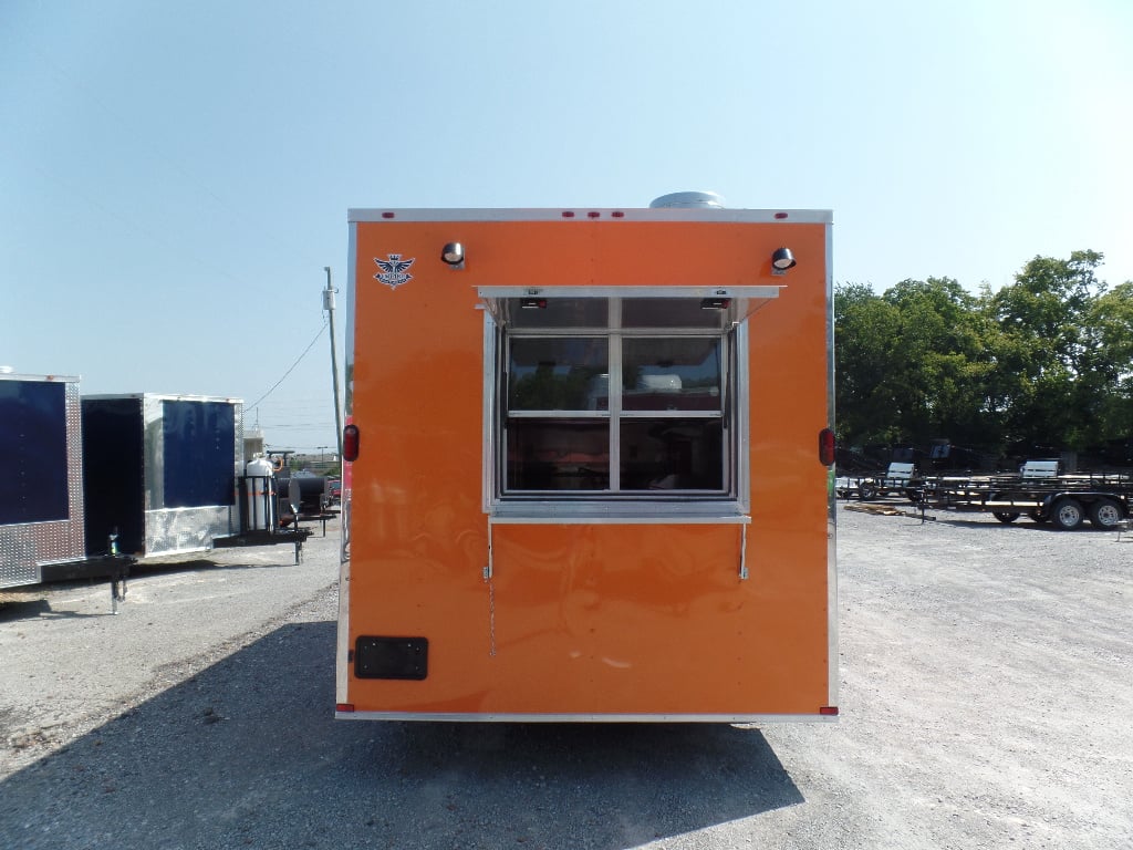 Concession Trailer 8.5' x 16' Orange Food Event Catering