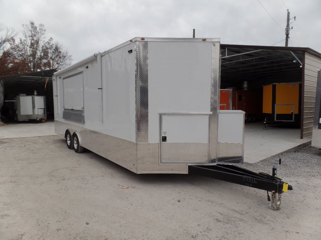 8.5' x 24' White Concession Food Trailer With Appliances