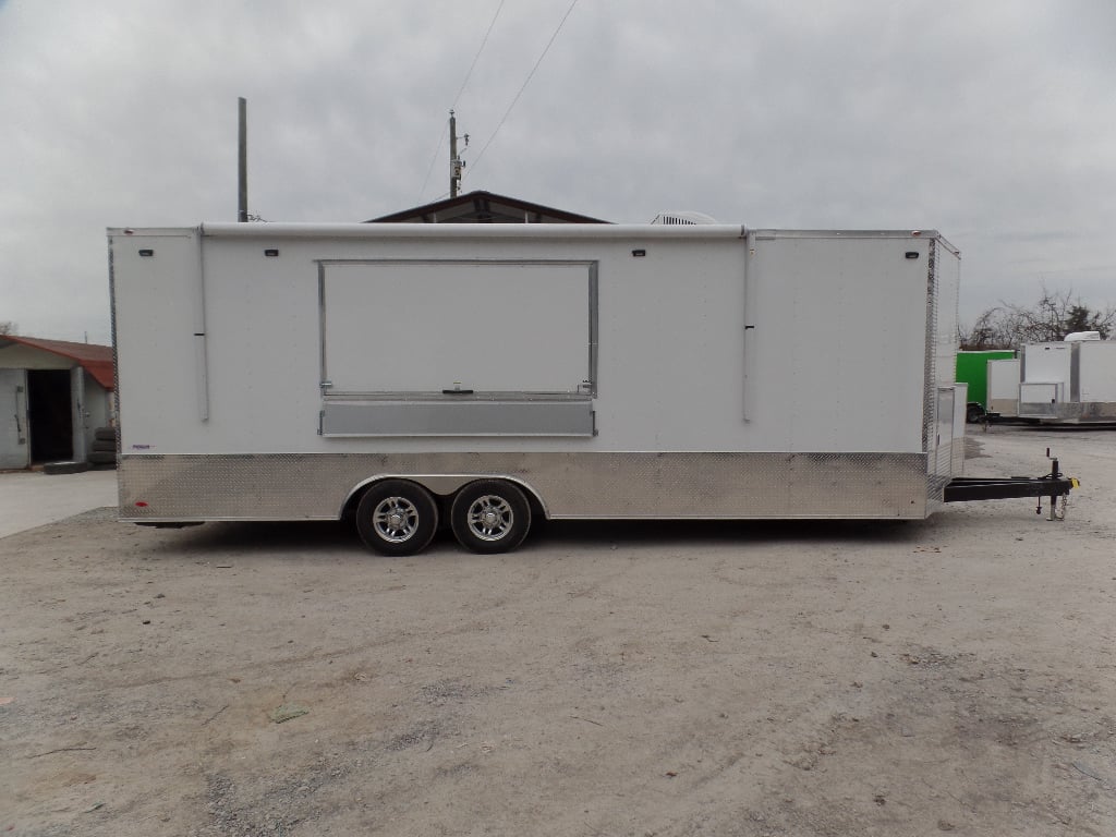 8.5' x 24' White Concession Food Trailer With Appliances