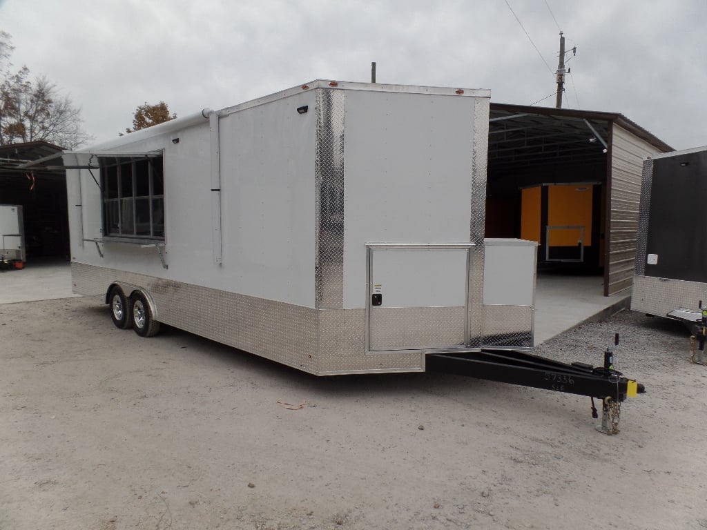 8.5' x 24' White Concession Food Trailer With Appliances