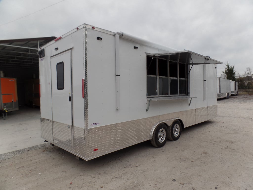 8.5' x 24' White Concession Food Trailer With Appliances