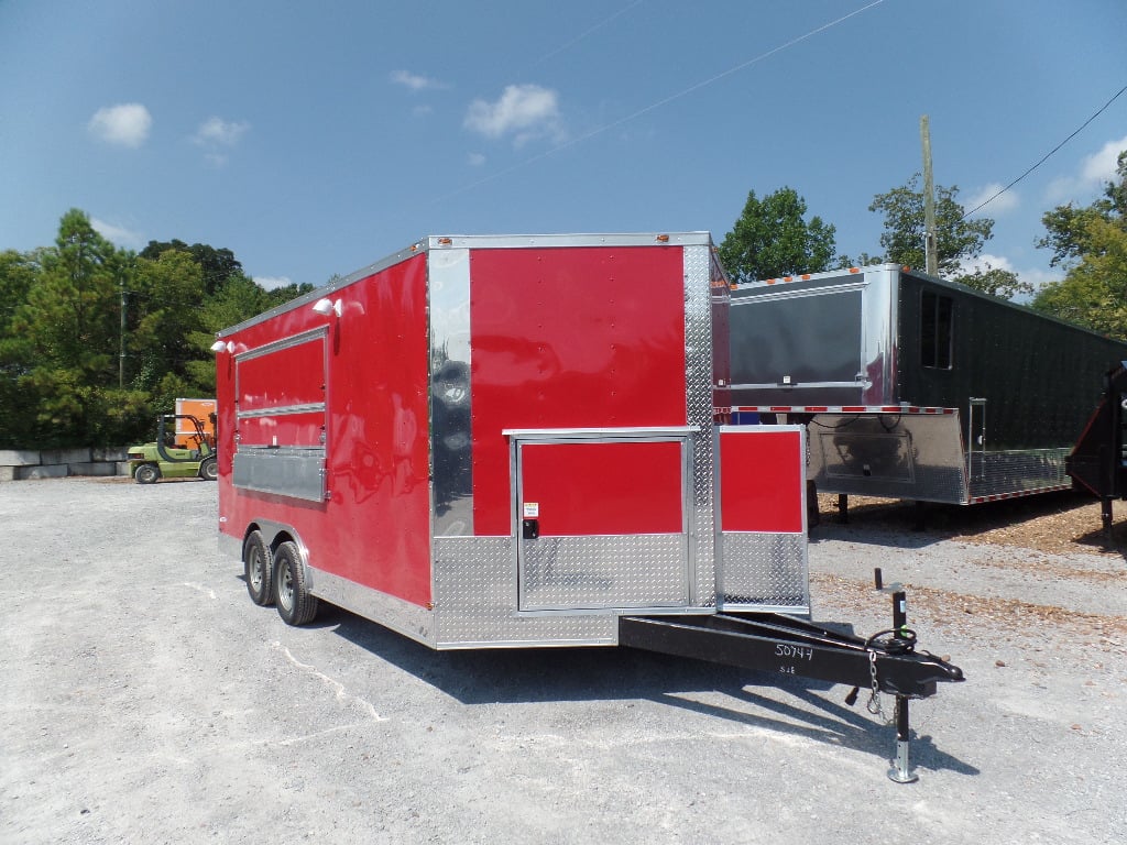 8.5' x 16' Concession Food Trailer Red Event Catering