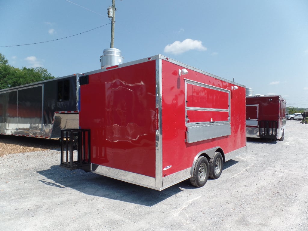 8.5' x 16' Concession Food Trailer Red Event Catering