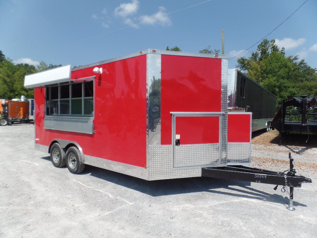 8.5' x 16' Concession Food Trailer Red Event Catering