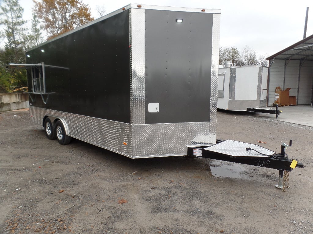 8.5' x 20' Charcoal Grey Vending Concession Food Trailer