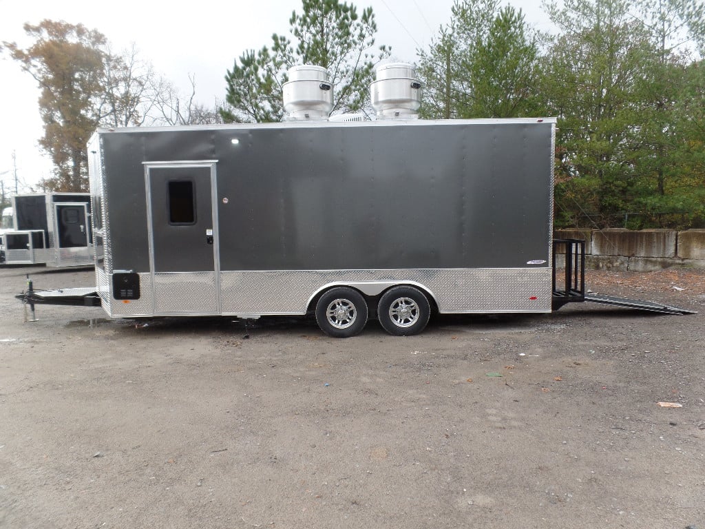 8.5' x 20' Charcoal Grey Vending Concession Food Trailer