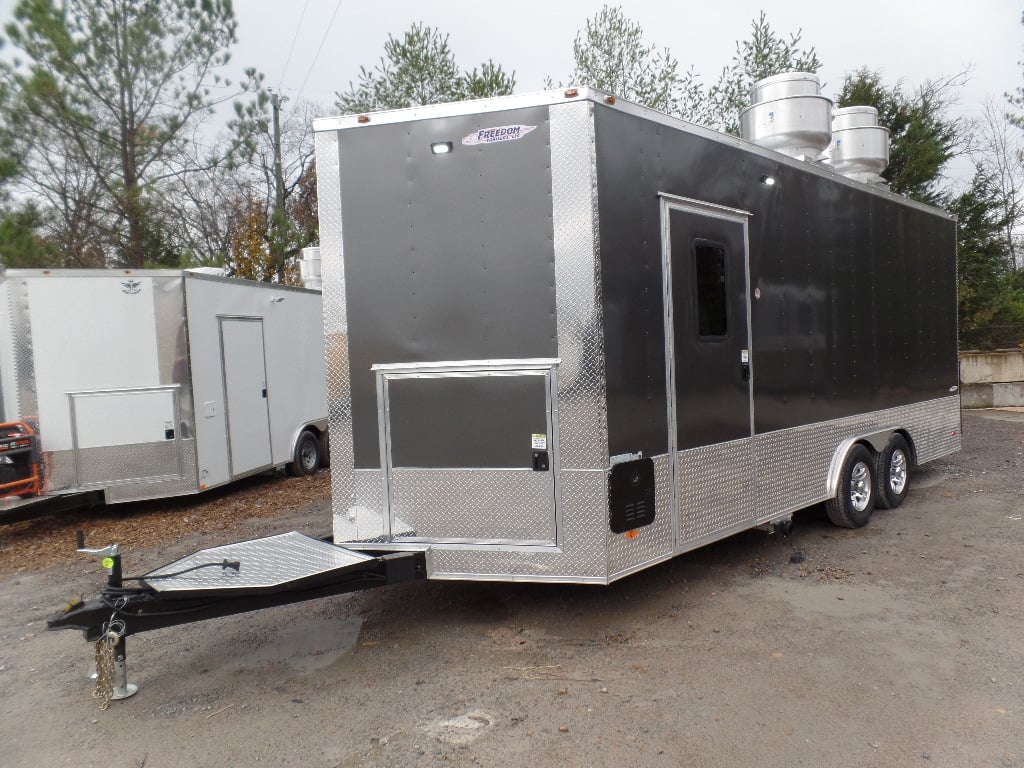 8.5' x 20' Charcoal Grey Vending Concession Food Trailer