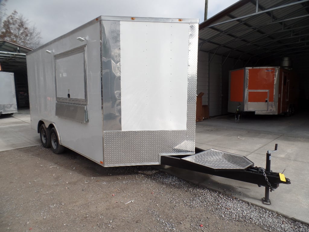 8.5' x 16' White Concession Food Event Trailer