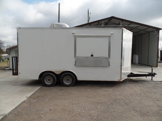 8.5' x 16' White Concession Food Event Trailer