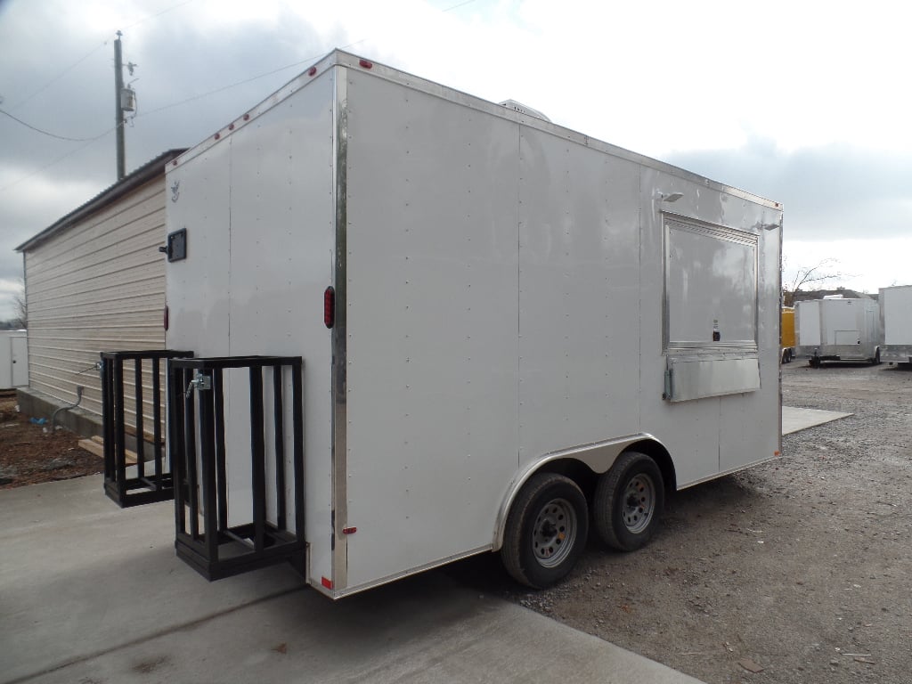 8.5' x 16' White Concession Food Event Trailer