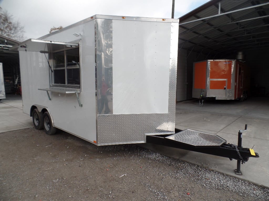 8.5' x 16' White Concession Food Event Trailer