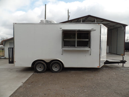 8.5' x 16' White Concession Food Event Trailer