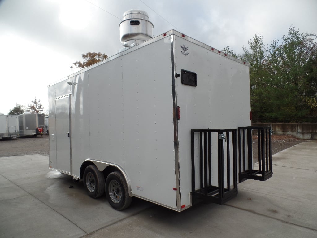 8.5' x 16' White Concession Food Event Trailer