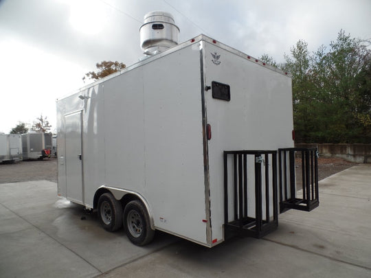 8.5' x 16' White Concession Food Event Trailer