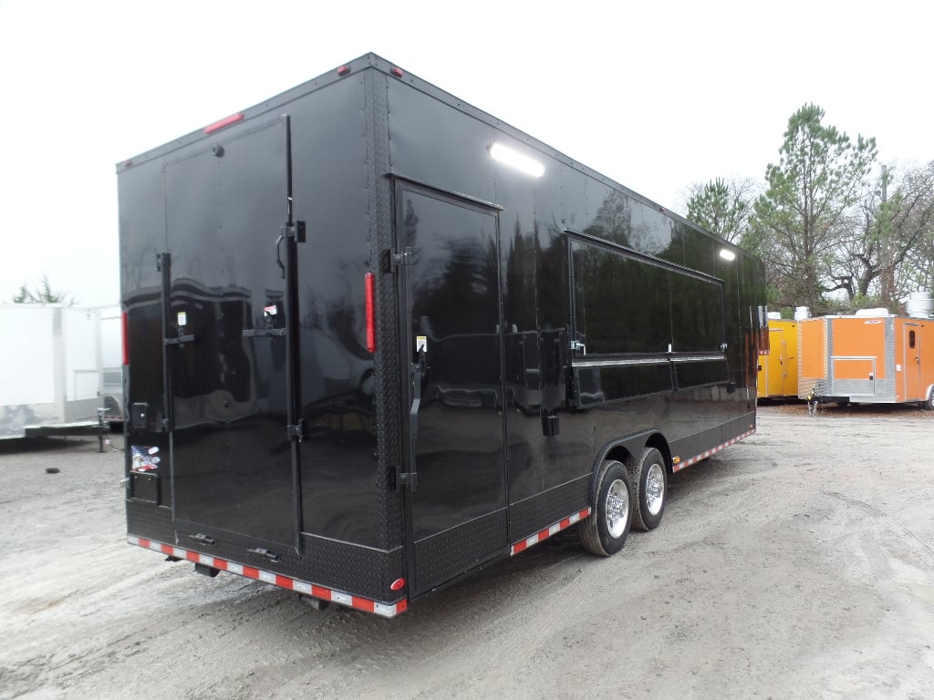 8.5' x 34' Black Goose Neck Concession Food Trailer