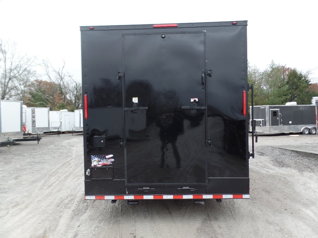 8.5' x 34' Black Goose Neck Concession Food Trailer