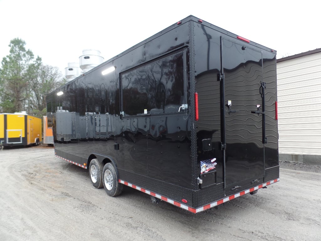 8.5' x 34' Black Goose Neck Concession Food Trailer