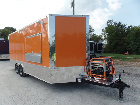 8.5' x 20' Concession Trailer Food Orange Event Catering