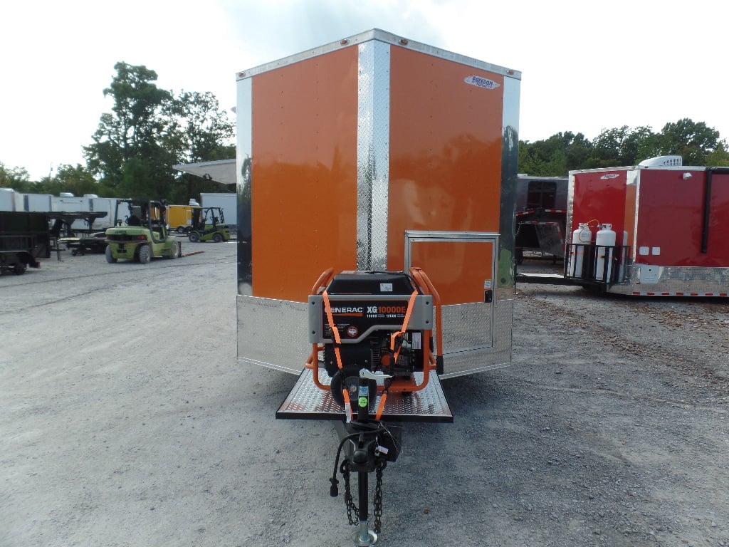 8.5' x 20' Concession Food Trailer Orange With Appliances