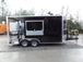 8.5' x 16' Black Porch Style Concession Food Trailer