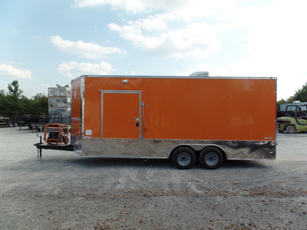 8.5' x 20' Concession Trailer Food Orange Event Catering