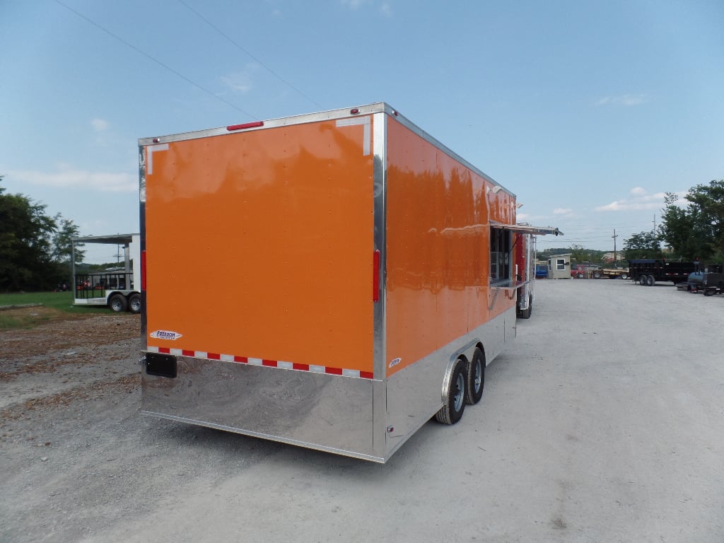 8.5' x 20' Concession Food Trailer Orange With Appliances