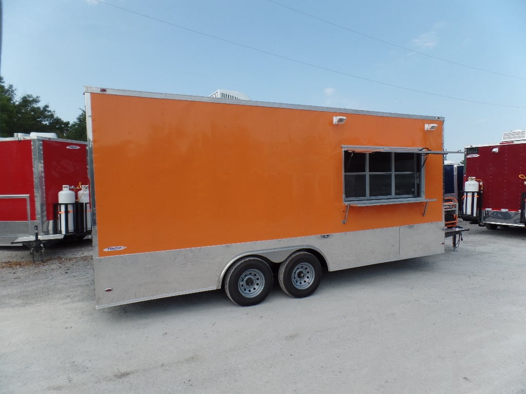 8.5' x 20' Concession Trailer Food Orange Event Catering