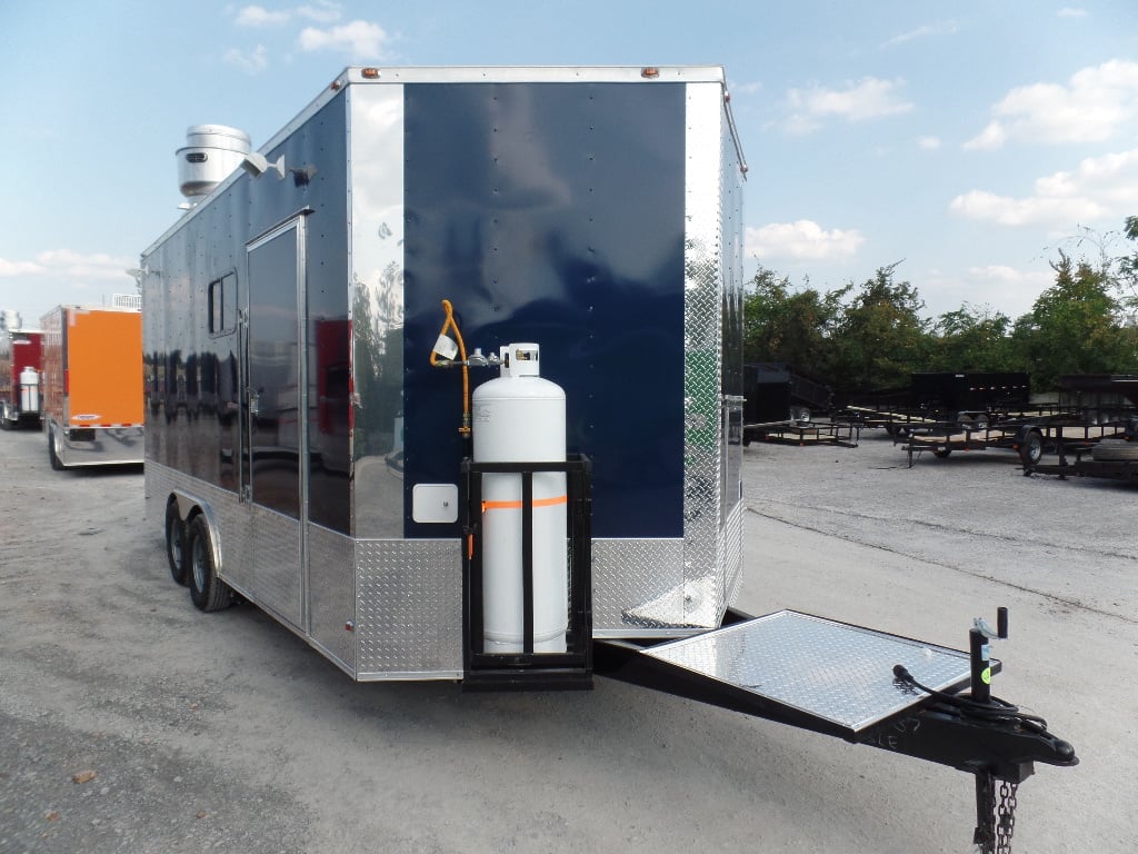 8.5' x 18' Concession Food Trailer Indigo Blue With Appliances