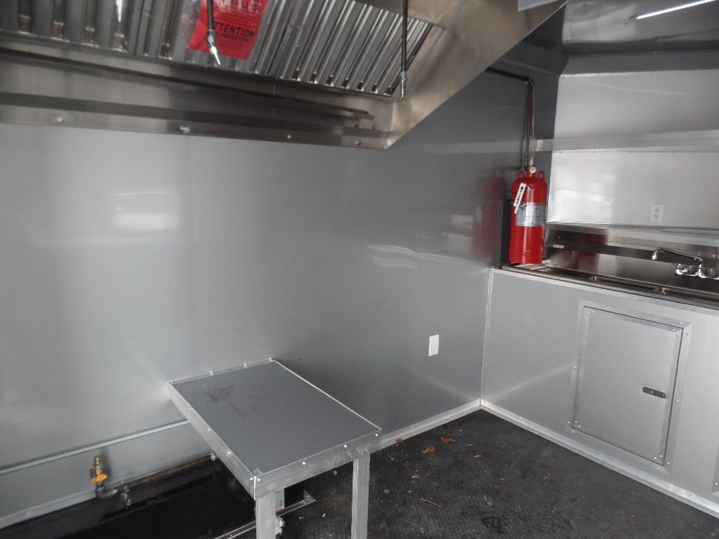 8.5' x 16' Black Porch Style Concession Food Trailer